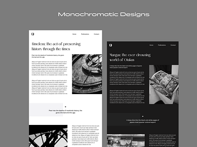Monochromatic Design blogpost ui