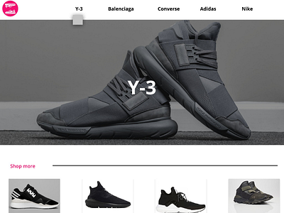 Sneakers page design online store ui