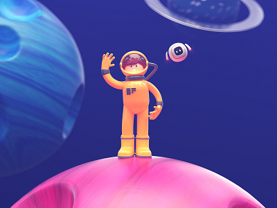 Astro Boy. 3d 3d art astronaut c4d character character animation character design characterdesign cinema4d design drone galaxy illustration mdcommunity model planet redshift render robot space
