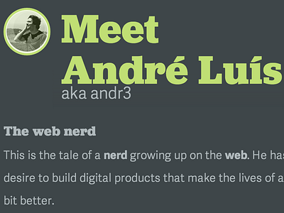 Meet André Luís (well, me!) cv frontend ixd personal resume web webdesign webtypography