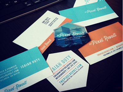 The Pixel Revolt Business Card Iterations