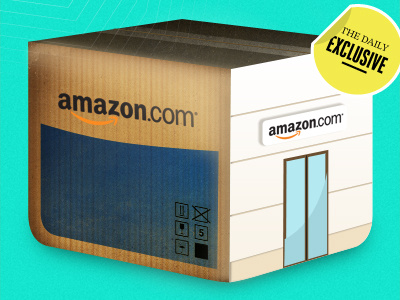 What's in store amazon amazon.com box cardboard illustration ipad retail store the daily