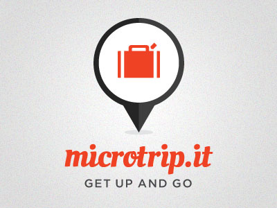 Microtripit Rebound logo map micro oleo script pin roadtrip suitcase travel trip