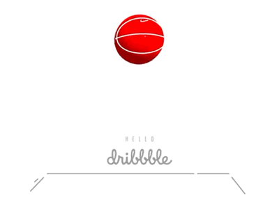 hello dribbble ball. animation. dribbble.