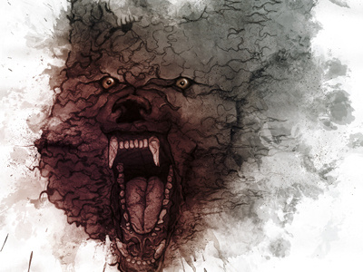 WOLF art digital drawing illustration media mixed watercolor wip wolf