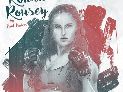 Ronda Rousey art design drawing handcrafted illustration ronda rousey sport