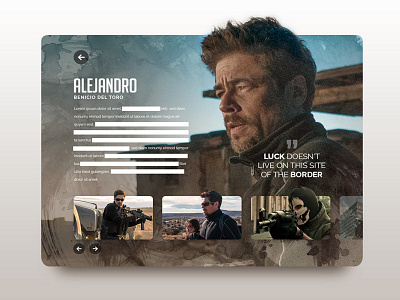 SICARIO 2 || Actor Screen alejandro benicio del toro concept design movie portfolio screen sicario ui ux web