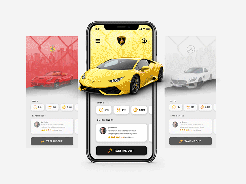 CAR Renting || Mobile Concept app benz car design drive ferrari interface lamborghini mercedes mobile ui ux