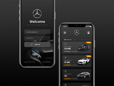 Mercedes-Benz || App Concept Interface app automotive benz design mercedes screendesign ui ux