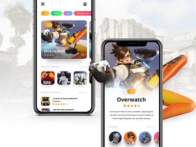 // GAME NEWS // App Concept app applicaiton concept design digital game interface mobile online overwatch ui ui ux ux