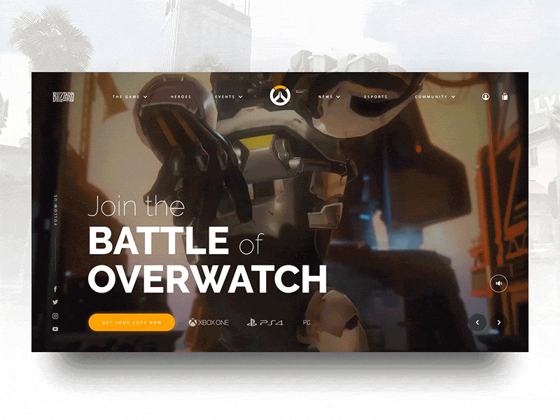 // OVERWATCH FACELIFT // Landing Page Concept concept design desktop digital landing page overwatch screendesign ui ui ux ux video web