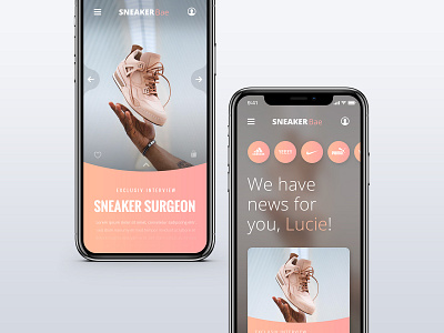 // SNEAKERbae // App Concept app branding design digital interface lifestyle mobile online sneaker ui ui ux ux web