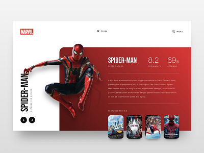 // Marvel: Explore the Heroes // Spider-Man interface marvel online screendesign spider man ui ux web design