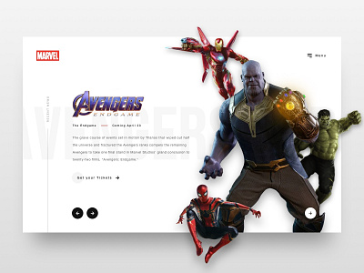 // Marvel: Minimalistic Landing Page // Web Concept avengers concept design endgame interface marvel ui ux webdesign