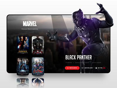 // BLACK PANTHER // Desktop Streaming Concept black panther design desktop digital landingpage marvel online responsive screendesign ui ux