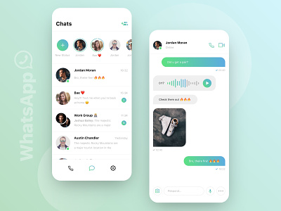 // WhatsApp // Redesign Concept app clean concept digital facelift ios messenger rebrush redesign ui ux whatsapp