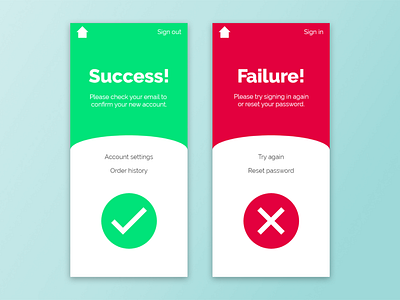 Daily UI #011 Message Success + Error Outcome Screens