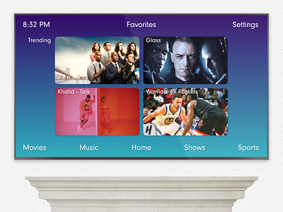 Daily UI #025 Smart TV App - Home Screen