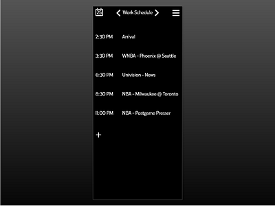 Daily UI #071 Work Schedule