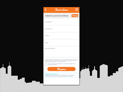 Daily UI #082 Reservation Form 082 82 check in dailyui dining form reservation reserve reserved restauraunt