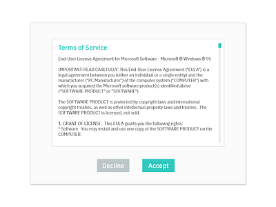 Daily UI #89 Terms of Service