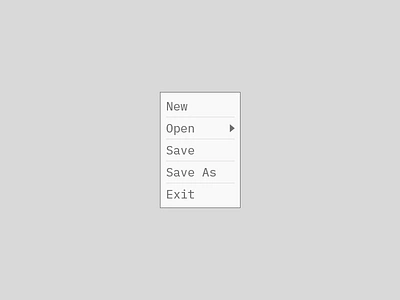 Daily UI #090 Create New 090 90 create dailyui exit file menu new quit save save as