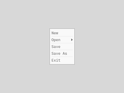 Daily UI #090 Create New 090 90 create dailyui exit file menu new quit save save as