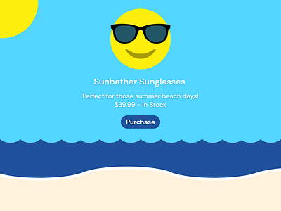 Daily UI #096 Currently In-Stock 096 96 beach dailyui emoji in stock in stock product product page stock sunglasses