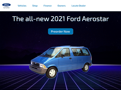 2021 Ford Aerostar Landing Page aerostar car cars design ford landing landing page landing page design landing pages minivans page pages ui ux vans vaporwave