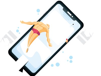 iOS Diver branding design illustration minimal ui vector web website