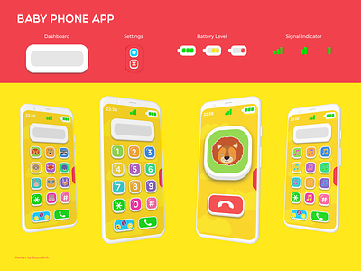 Baby Phone App adobe illustrator app baby baby game design illustration mobile mobile app simple simple game ui