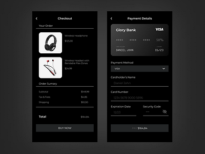 DailyUI 002 app buy card checkout creditcard daily 100 challenge daily ui dailyui dailyuichallenge design mobile mobile app order payment payment details payment method ui ux