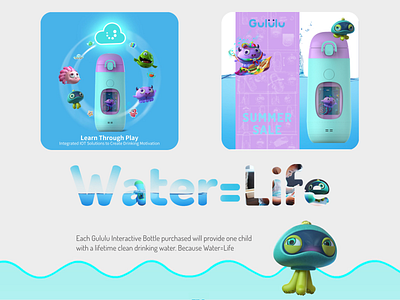 Gululu Smart Water Bottle branding graphic design