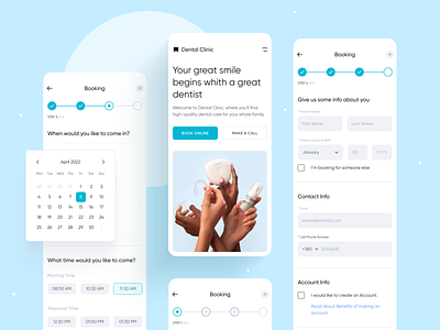 Online Booking | Website app appointment booking clean dental design landing mobile online research ui ux website