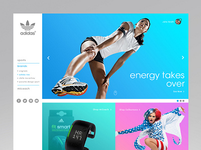 Bright version of Adidas | re-design adidas basketball e commerce e shop running shoes sport ui design