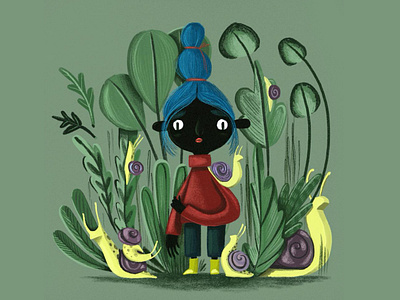 The girl with the snails