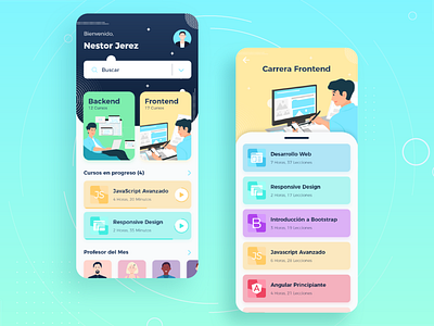 Programming E-Learning Courses Concept Free android course design e learn free illustration ios learning template ui ux ux design