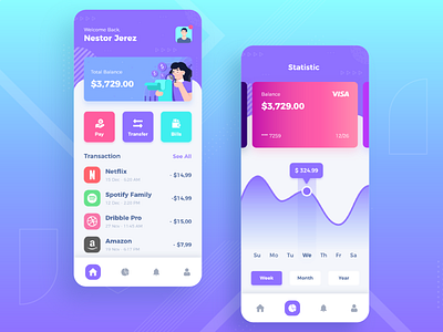 Wallet Bank Finance App Concept Free