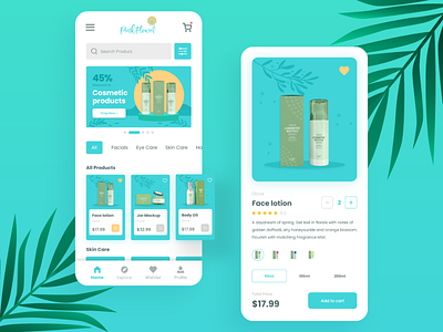 Beauty App Eco Makeup android app design eco ecological ios template ui ui design ux ux design