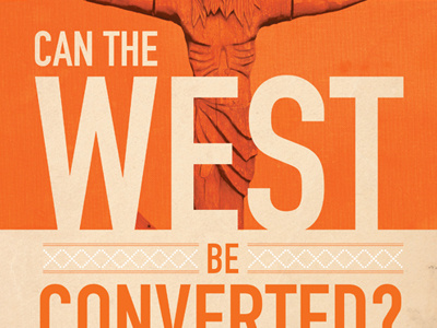 Converted christianity editorial layout orange title typography