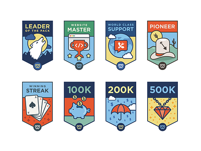 Weebly Badge Finals badges cowboy hat icons money playing cards ruby support weebly wolf