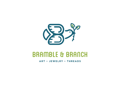 Bramble & Branch b bird bramble branch dove logo