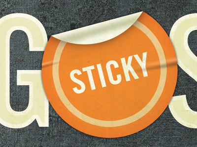 Sticker illustration sticker sticky texture typography