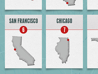 States cards chicago infographic san francisco states