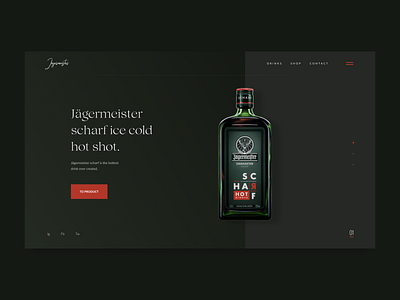 Jägermeister — Concept Website. black clean concept design drink green grid interaction jager minimalism red site typograpgy ui ux web website