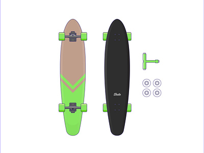 vector longboard illustration