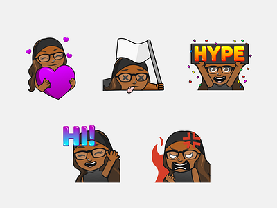 Twitch Emotes for Jemimah Ali emoteart emotes emotes for twitch illustration twitch twitchemotes vector