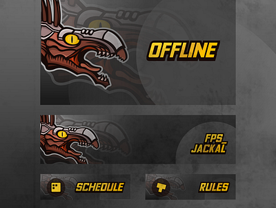 Twitch Graphics for FPS_Jackal branding gaming illustration logo mascot mascot design mascot logo streamer streaming twitch twitch logo vector