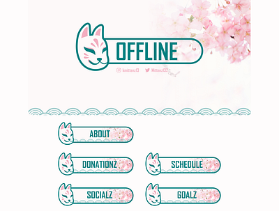 Twitch Graphics for Mittenz branding graphic design japanese kitsune streaming twitch twitch graphics