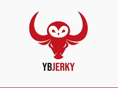Logo Design for YB Jerky beef jerky branding bull design graphic design logo logo design branding owl vector